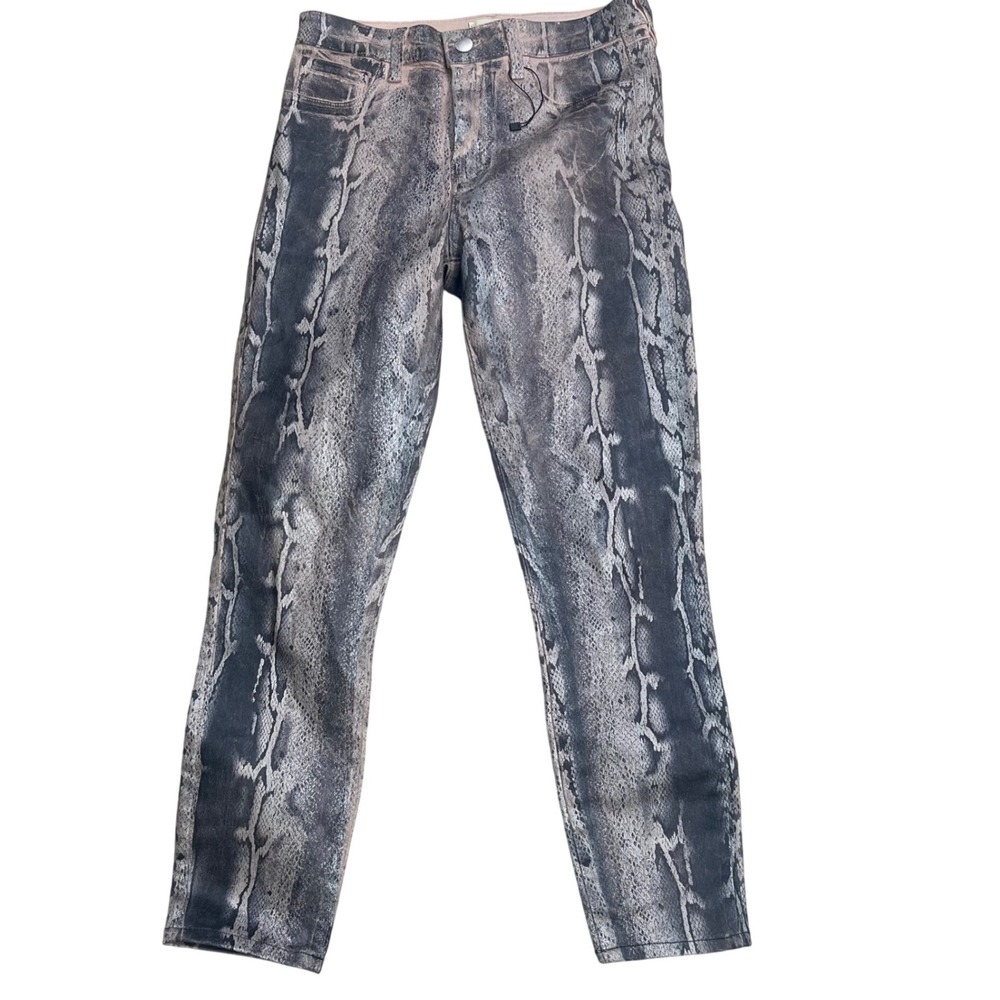 L'Agence NWOT‎ margot high rise skinny petal black snake foil Jeans Size 27 USA